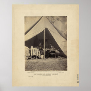 Pôster Lincoln & Gen McClellan no campo de batalha