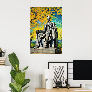 Poster Lincoln Memorial Van Gogh Pintura Estilo