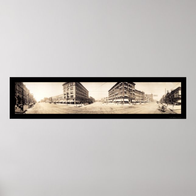 Poster Lincoln NE Streets Foto 1908 (Frente)
