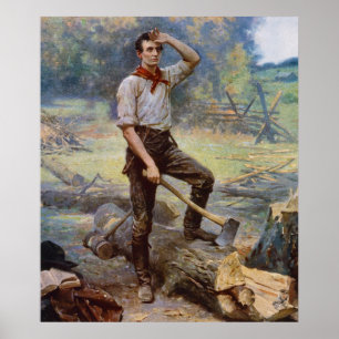 Pôster Lincoln o divisor do trilho por Jean L. Gerome