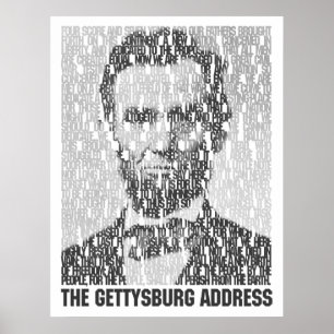 Pôster Lincoln/poster do mosaico texto de Gettysburg
