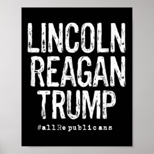Poster Lincoln, Reagan, Trump - Presidentes Favoritos