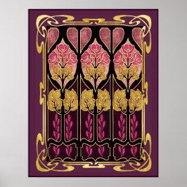 Poster Linda Art Nouveau Style