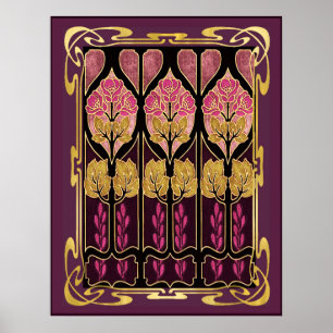 Poster Linda Art Nouveau Style