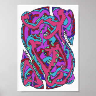Poster Linda arte abstrata complexa e quente por RRW
