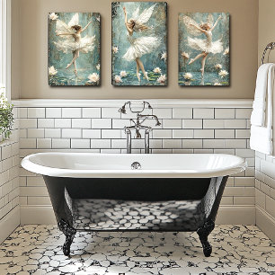 Poster Linda Ballerina Fada Lily Pond White Flowers