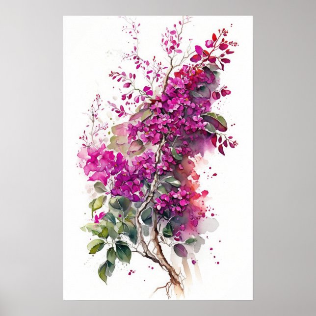 Poster Linda Bougainvillea Watercolor (Frente)