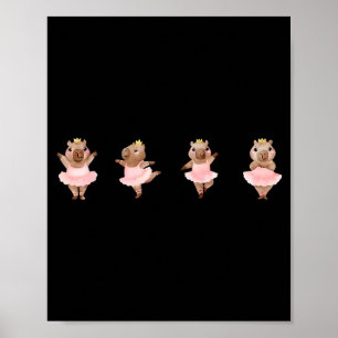 Poster Linda Capivara Bailarina Dançando Dança de Ballet