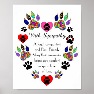 Poster Linda Carta de Condolências pela Perda de um Gato