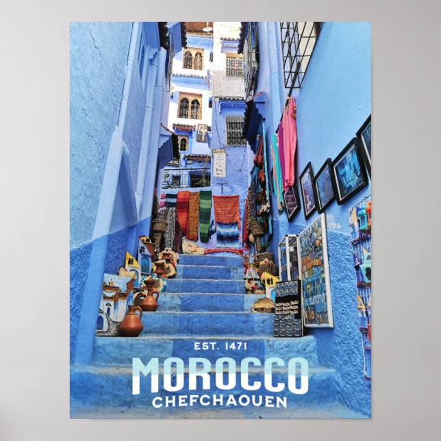 Poster Linda Chefchaouen Blue Norte City (Frente)