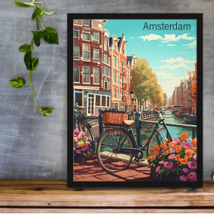 Poster Linda cidade do Canal de Amsterdã