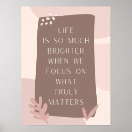 Poster Linda citação da vida no estilo Boho