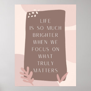 Poster Linda citação da vida no estilo Boho