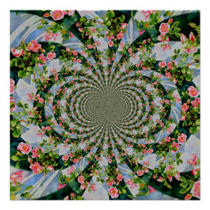 Pôster Linda cor-de-água das rosas vermelhas cor-de-rosa-