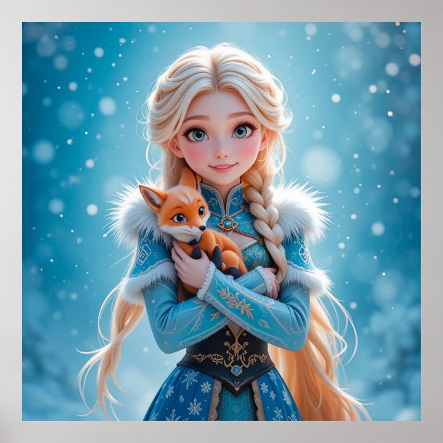 Poster Linda donzela de neve (Frente)