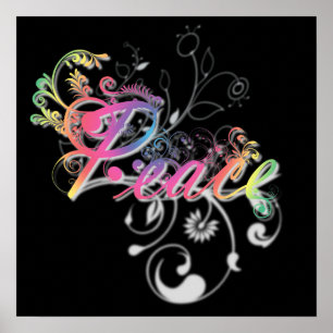 Poster Linda e legal palavra Paz.