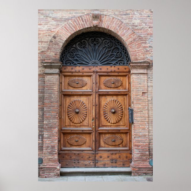 Poster Linda e velha porta da Toscana, Itália (Frente)