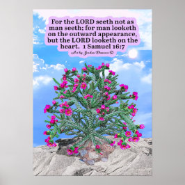 Poster Linda Escritura de Cholla Cactus 1 Samuel 16:7