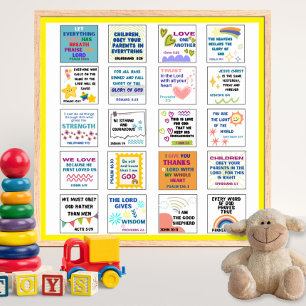 Poster Linda escritura versículo da bíblia para crianças 