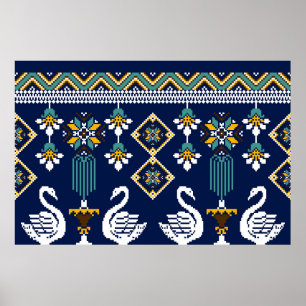 Poster Linda figura, geométrica tribal ucraniana