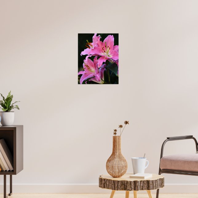 Poster Linda Flor de Lírio Rosa (Sala de Estar 3)