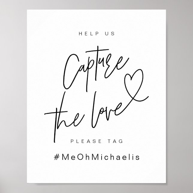 Poster Linda Foto Booth, Negra, Cerimônia De Casamento (Frente)