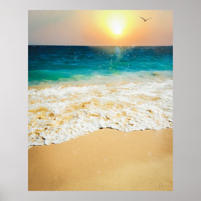 Poster Linda Foto Sunset Summer Beach (Frente)