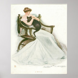 Poster Linda Garota e Gato Negro