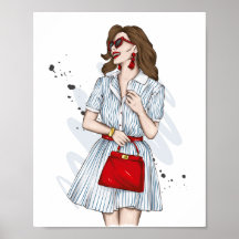 Linda garota em roupas de na moda com moda