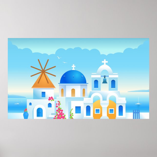 Poster Linda Grécia Santorin (Frente)