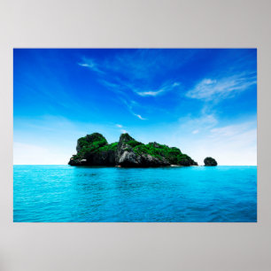 Pôster Linda ilha em azul
