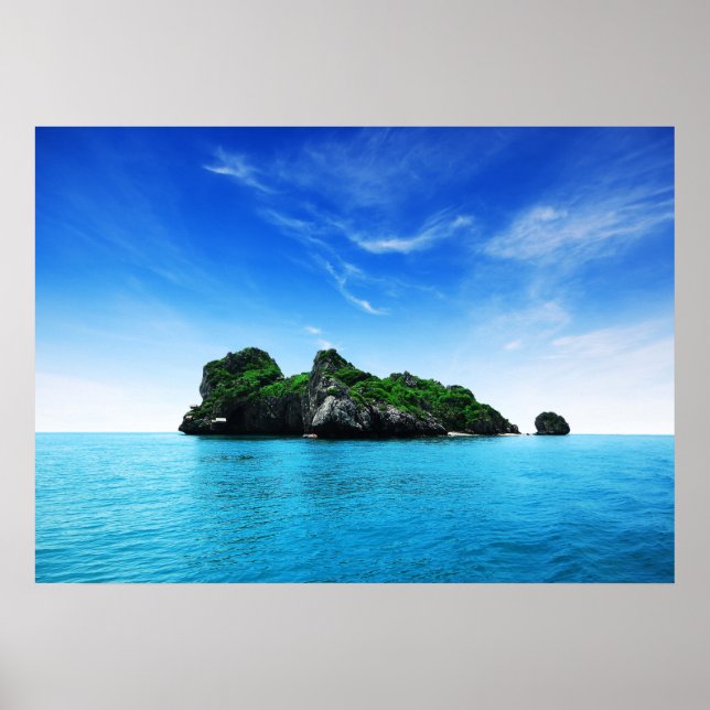 Pôster Linda ilha em azul (Frente)