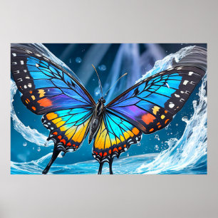 Poster Linda ilustração da borboleta dançante