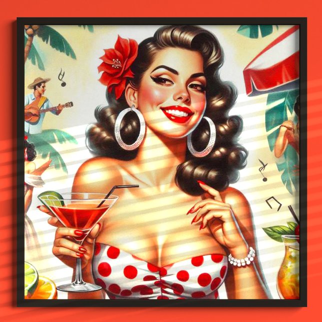 Poster Linda ilustração da Retro-Mulher (Criador carregado)