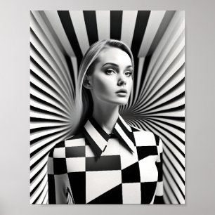 Poster Linda Ilustração De Arte Negra E Branca