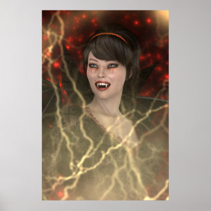 Pôster Linda Lady Vamp - Estilo Perfeito de Bruxas de Hal