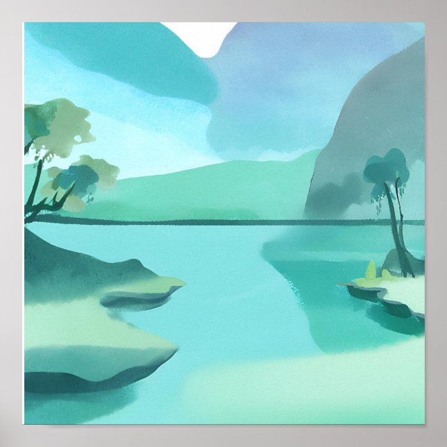 Poster Linda lagoa azul (Frente)