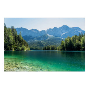 Pôster Linda lagoa Eibsee Alpes da Baviera Alemanha