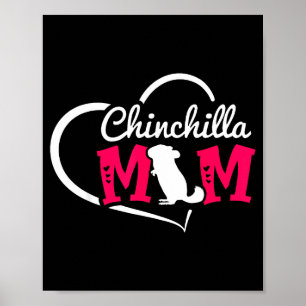 Poster Linda mãe de chinchila coração de chinchila Fofo