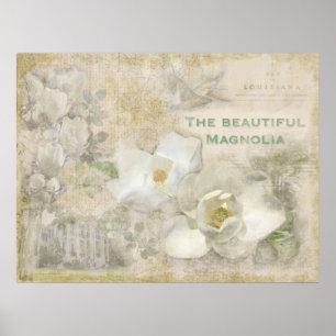 Poster Linda Magnolia Vintage