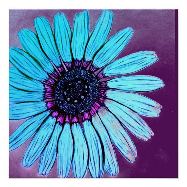 Pôster Linda mão esboçada Flor (Frente)