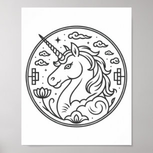 Poster Linda Menina Do Ano Do Cavalo De 2026 Ama Zodíaco 