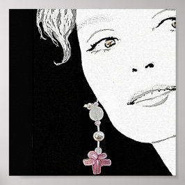 Poster Linda menina encara a ilustração da moda e arte