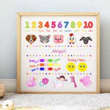 Linda Menina Personalizada Aprendendo