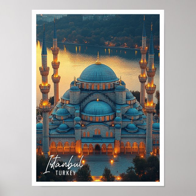 Poster Linda Mesquita Azul Istambul Turquia (Frente)