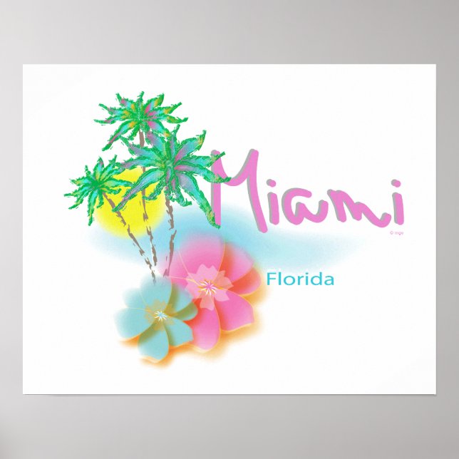 Pôster Linda Miami, Flórida, Palmas (Frente)