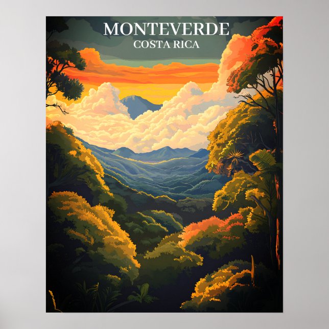 Poster Linda Monteverde Cloud Forest Costa Rica (Frente)