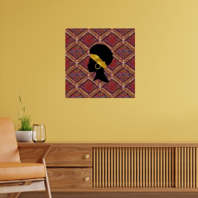 Poster Linda mulher africana Silhouette I (Sala de Estar 2)