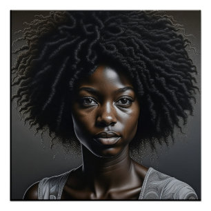 Pôster Linda mulher afro-americana Ai Art