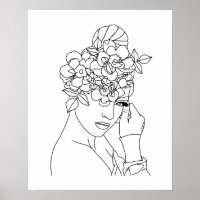 Linda Mulher Com Flores Na Arte Da Cabeça
